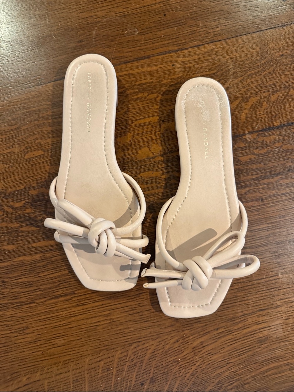Loeffler Randall Pale Pink Knot Slide Sandals